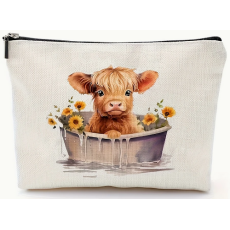 Cosmetic Bag with Cow Print 23 x 18cm 